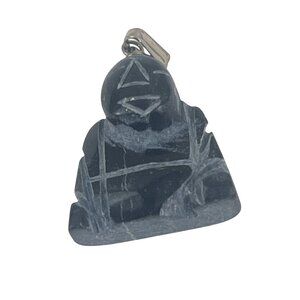 Buddha Pendant Black Stone Hand Carved Jewelry Charm Healing Spiritual Gift